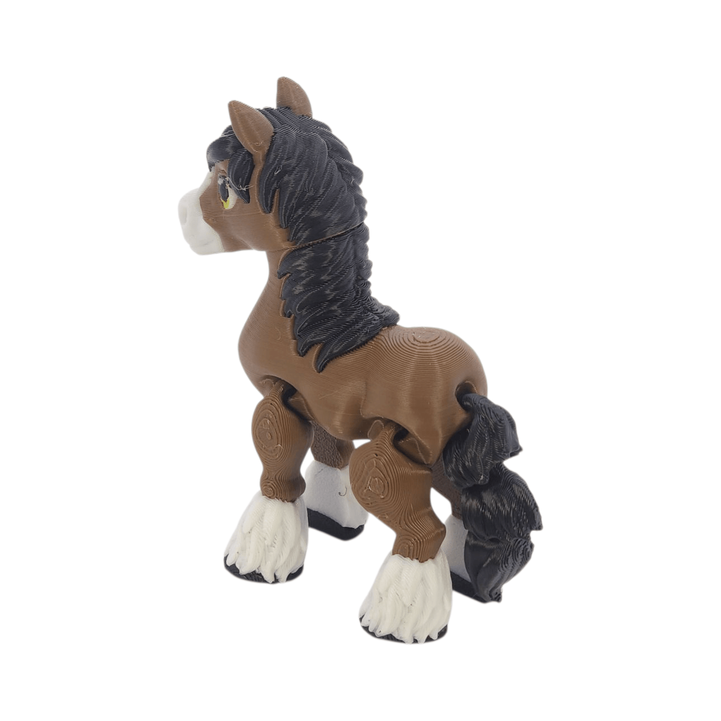 Flexi Horse Figurine | Chestnut the Galloping Clydesdale | 3D Printed Collectible - Printed Dreams -