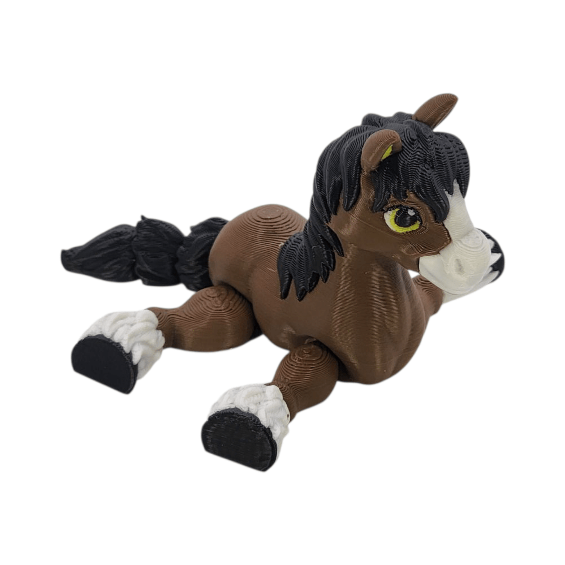 Flexi Horse Figurine | Chestnut the Galloping Clydesdale | 3D Printed Collectible - Printed Dreams - 
