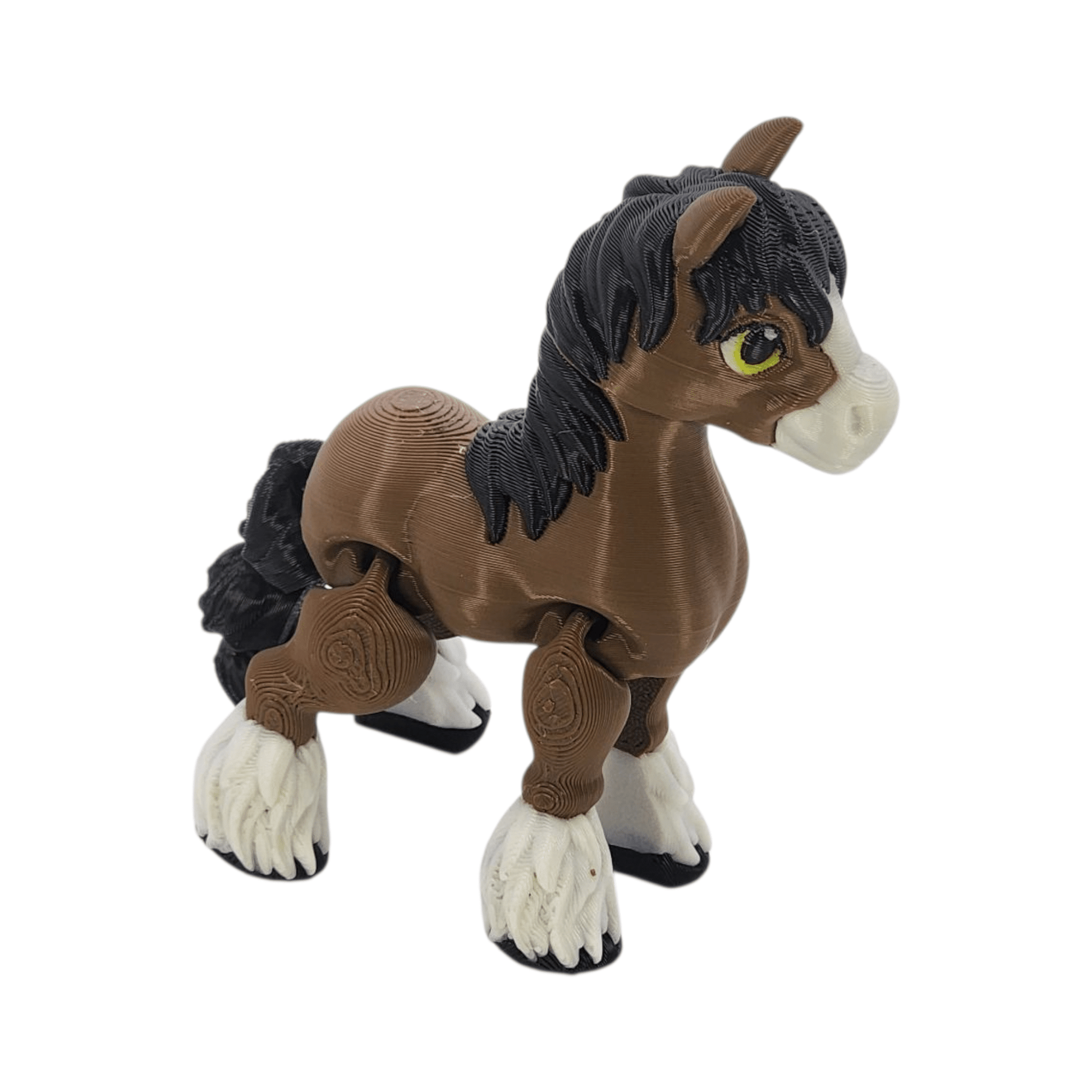 Flexi Horse Figurine | Chestnut the Galloping Clydesdale | 3D Printed Collectible - Printed Dreams - 