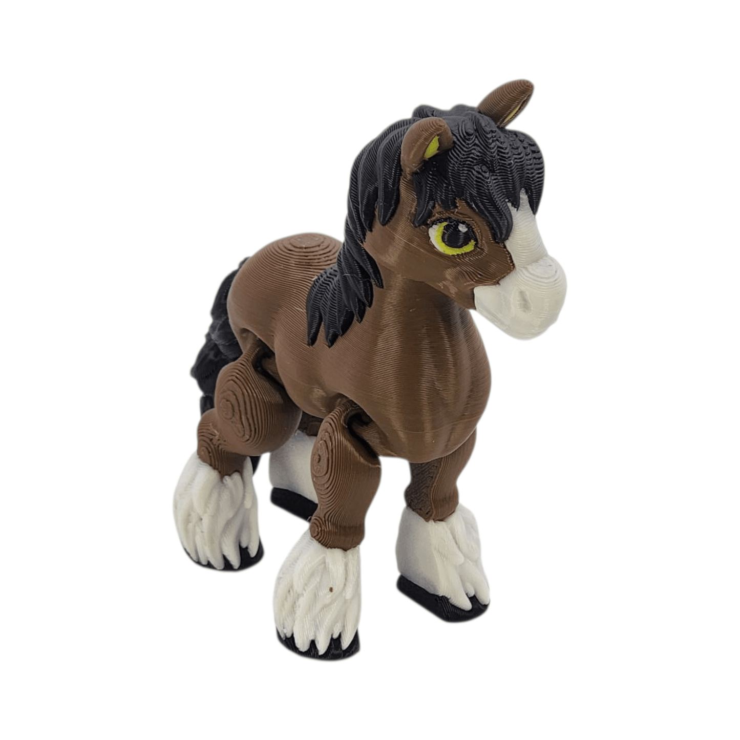 Flexi Horse Figurine | Chestnut the Galloping Clydesdale | 3D Printed Collectible - Printed Dreams - 