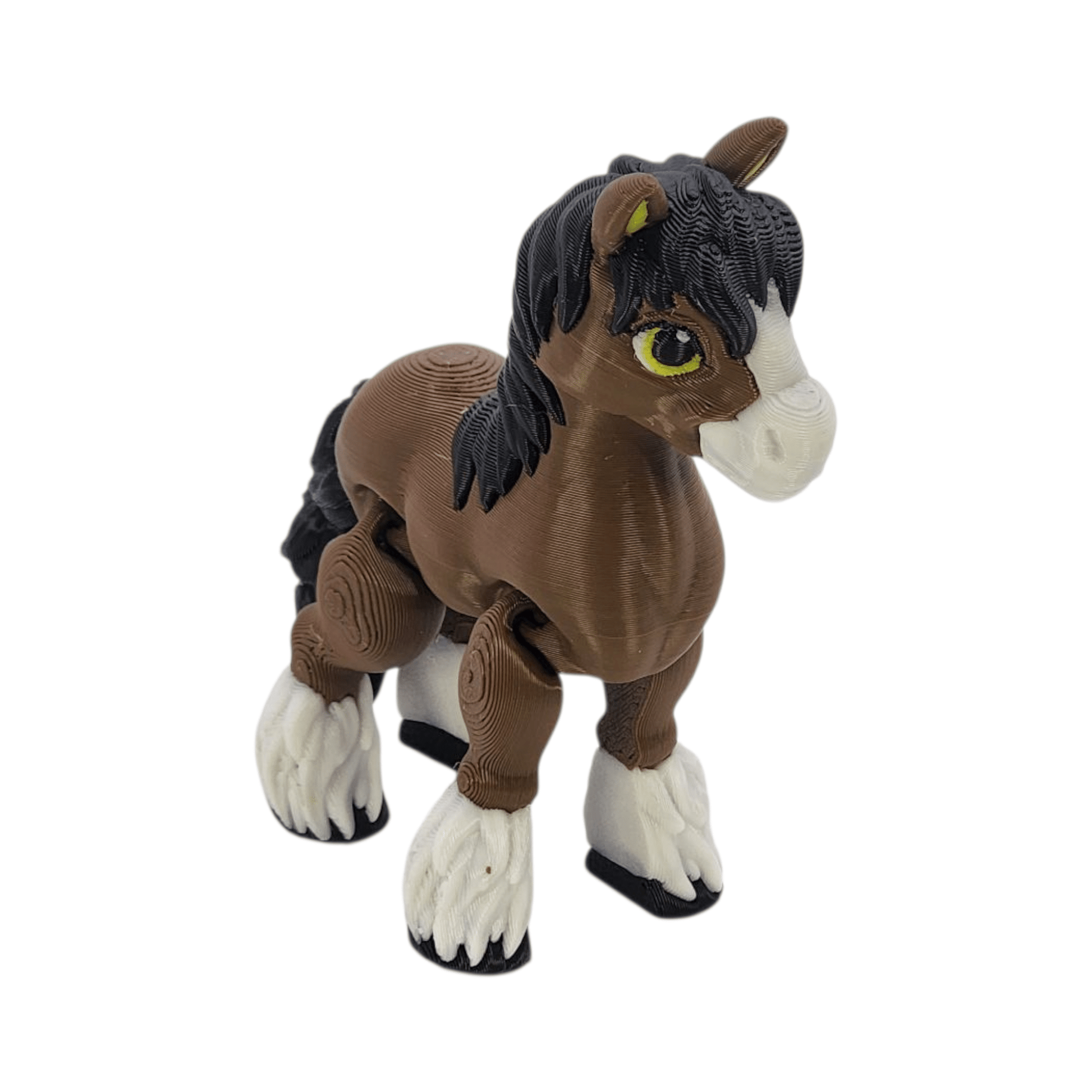 Flexi Horse Figurine | Chestnut the Galloping Clydesdale | 3D Printed Collectible - Printed Dreams - 