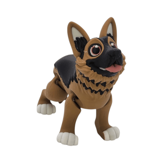 German Shepherd Figurine | Articulated - Max the Playful Pup | 3D Printed Collectible - Printed Dreams - 